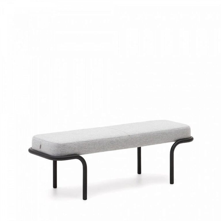 Compo Скамья из серой ткани/черный 130см