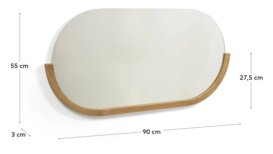 Зеркало Rokia из массива тика 90 x 65 см