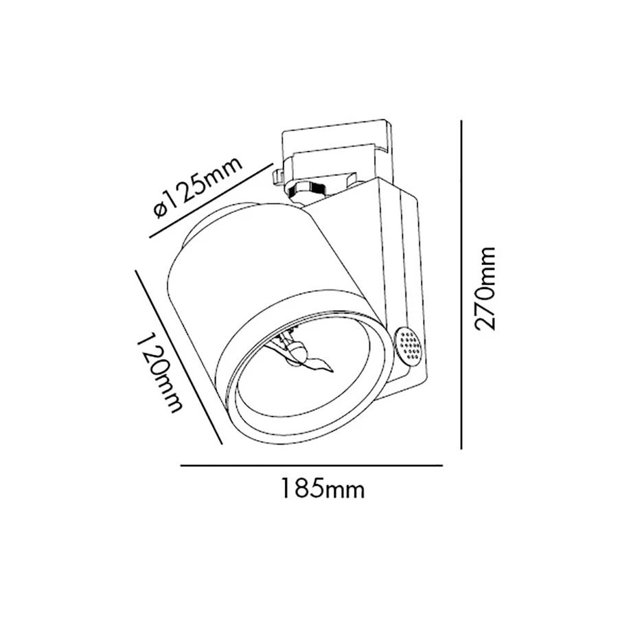Трековый светильник Cylinder черный QR111 100W
